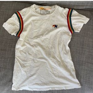 Aviator Nation prism boyfriend tee white